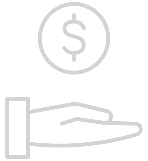 Icon of Hand Holding Dollar Symbol representing Finance Department